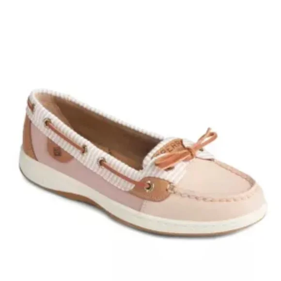 Sperry Shoes Sperry Angelfish Seersucker Boat Shoes In Rose